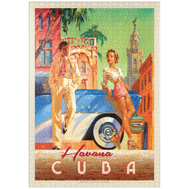 Darstellung des Puzzle Motivs puzzleplate Cuba: Havana Shade, Vintage Poster 1000 Puzzle