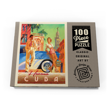 Darstellung des Puzzle Motivs Cuba: Havana Shade, Vintage Poster 100 Puzzle Schachtel Ansicht3