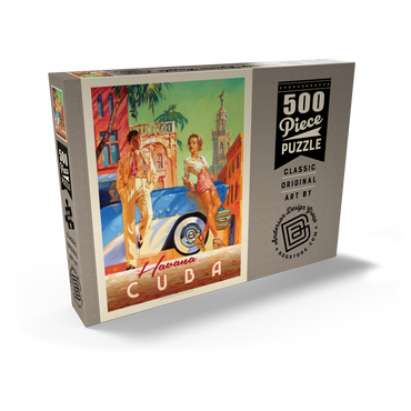 Darstellung des Puzzle Motivs Cuba: Havana Shade, Vintage Poster 500 Puzzle Schachtel Ansicht2