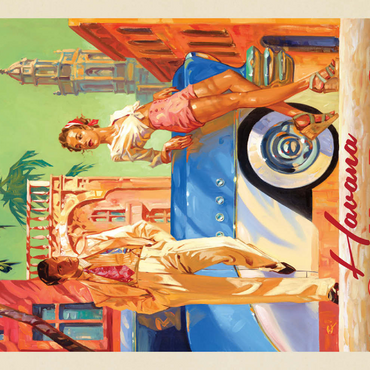 Darstellung des Puzzle Motivs Cuba: Havana Shade, Vintage Poster 500 Puzzle 3D Modell