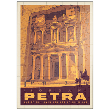 Darstellung des Puzzle Motivs puzzleplate Jordan: Petra, Vintage Poster 100 Puzzle