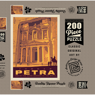 Darstellung des Puzzle Motivs Jordan: Petra, Vintage Poster 200 Puzzle Schachtel 3D Modell