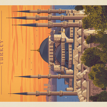 Darstellung des Puzzle Motivs Turkey: Istanbul, Vintage Poster 1000 Puzzle 3D Modell