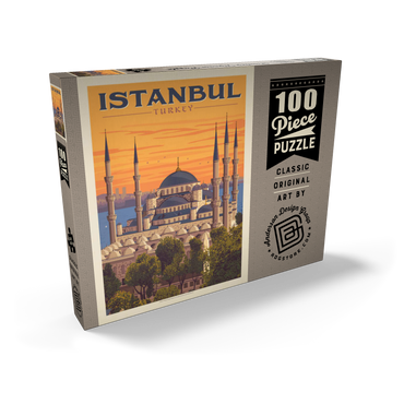 Darstellung des Puzzle Motivs Turkey: Istanbul, Vintage Poster 100 Puzzle Schachtel Ansicht2