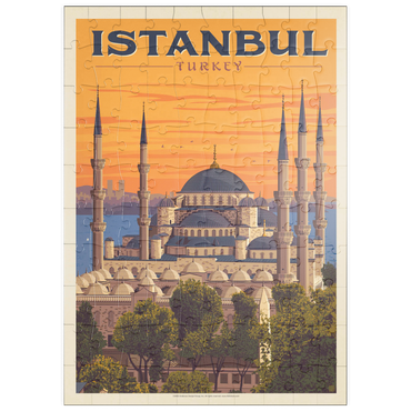 Darstellung des Puzzle Motivs puzzleplate Turkey: Istanbul, Vintage Poster 100 Puzzle