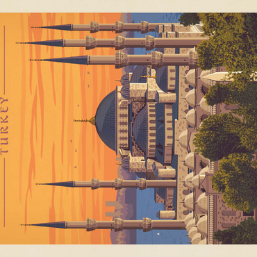 Darstellung des Puzzle Motivs Turkey: Istanbul, Vintage Poster 100 Puzzle 3D Modell