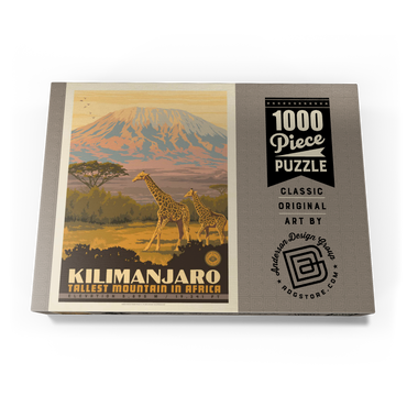 Darstellung des Puzzle Motivs Kilimanjaro: Tallest Mountain in Africa, Vintage Poster 1000 Puzzle Schachtel Ansicht3