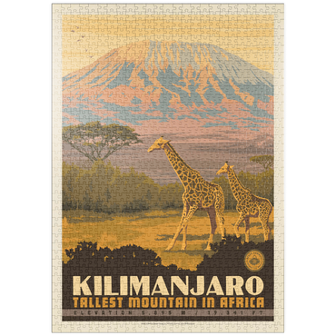 Darstellung des Puzzle Motivs puzzleplate Kilimanjaro: Tallest Mountain in Africa, Vintage Poster 1000 Puzzle