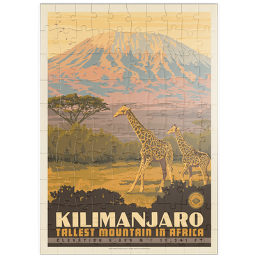 Darstellung des Puzzle Motivs puzzleplate Kilimanjaro: Tallest Mountain in Africa, Vintage Poster 100 Puzzle