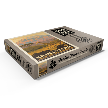 Darstellung des Puzzle Motivs Kilimanjaro: Tallest Mountain in Africa, Vintage Poster 500 Puzzle Schachtel Ansicht1