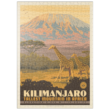 Darstellung des Puzzle Motivs puzzleplate Kilimanjaro: Tallest Mountain in Africa, Vintage Poster 500 Puzzle