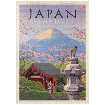 Darstellung des Puzzle Motivs puzzleplate Japan: Mount Fuji, Vintage Poster 1000 Puzzle