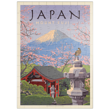 Darstellung des Puzzle Motivs puzzleplate Japan: Mount Fuji, Vintage Poster 100 Puzzle