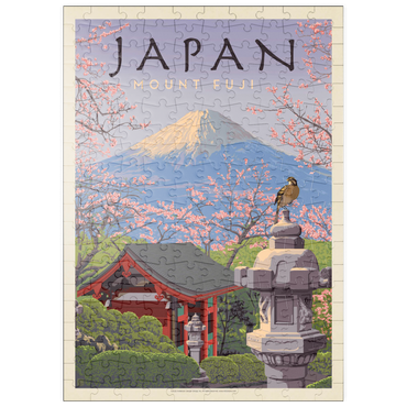Darstellung des Puzzle Motivs puzzleplate Japan: Mount Fuji, Vintage Poster 200 Puzzle