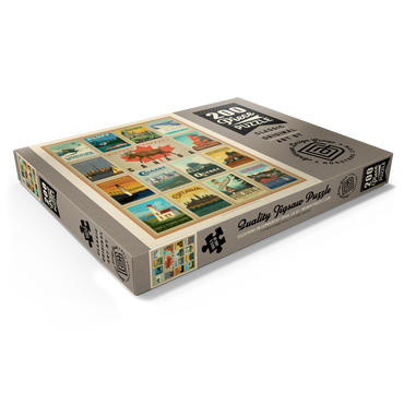 Darstellung des Puzzle Motivs Canada Travel, Collage, Vintage Poster 200 Puzzle Schachtel Ansicht1