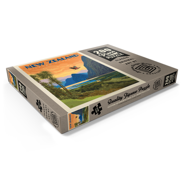Darstellung des Puzzle Motivs New Zealand: Milford Sound, Vintage Poster 200 Puzzle Schachtel Ansicht1