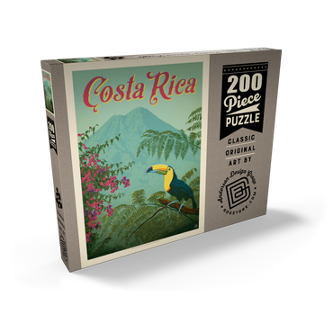 Darstellung des Puzzle Motivs Costa Rica: Toucan in the jungle, Vintage Poster 200 Puzzle Schachtel Ansicht2