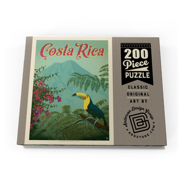 Darstellung des Puzzle Motivs Costa Rica: Toucan in the jungle, Vintage Poster 200 Puzzle Schachtel Ansicht3