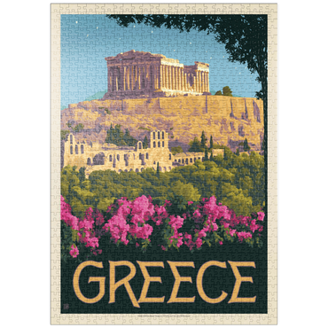 Darstellung des Puzzle Motivs puzzleplate Greece: The Parthenon, Vintage Poster 1000 Puzzle