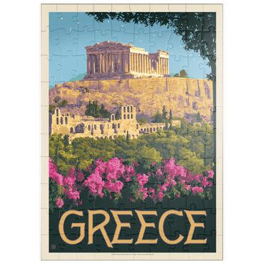 Darstellung des Puzzle Motivs puzzleplate Greece: The Parthenon, Vintage Poster 100 Puzzle