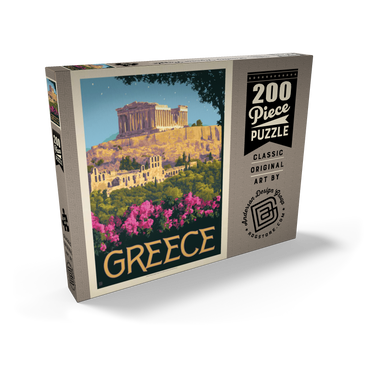 Darstellung des Puzzle Motivs Greece: The Parthenon, Vintage Poster 200 Puzzle Schachtel Ansicht2