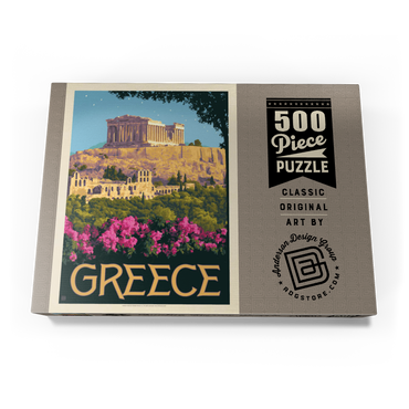 Darstellung des Puzzle Motivs Greece: The Parthenon, Vintage Poster 500 Puzzle Schachtel Ansicht3