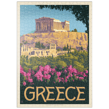 Darstellung des Puzzle Motivs puzzleplate Greece: The Parthenon, Vintage Poster 500 Puzzle