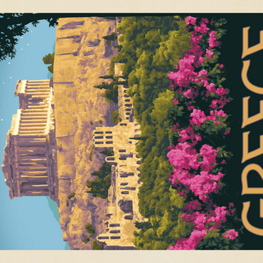 Darstellung des Puzzle Motivs Greece: The Parthenon, Vintage Poster 500 Puzzle 3D Modell