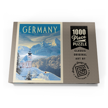Darstellung des Puzzle Motivs Germany: Bavarian Alps, Vintage Poster 1000 Puzzle Schachtel Ansicht3