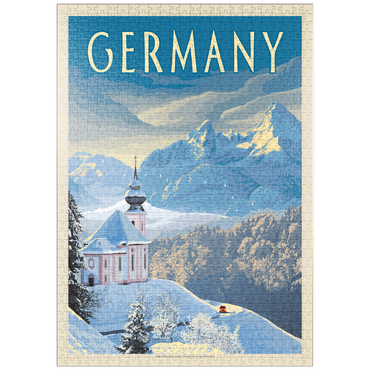 Darstellung des Puzzle Motivs puzzleplate Germany: Bavarian Alps, Vintage Poster 1000 Puzzle