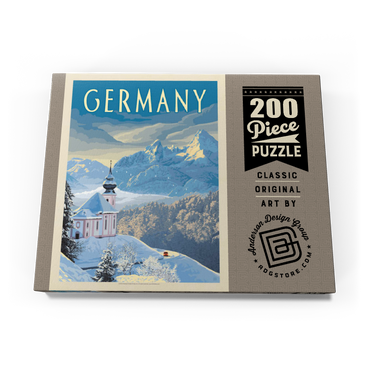 Darstellung des Puzzle Motivs Germany: Bavarian Alps, Vintage Poster 200 Puzzle Schachtel Ansicht3