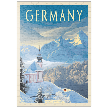 Darstellung des Puzzle Motivs puzzleplate Germany: Bavarian Alps, Vintage Poster 200 Puzzle