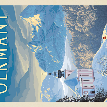 Darstellung des Puzzle Motivs Germany: Bavarian Alps, Vintage Poster 200 Puzzle 3D Modell