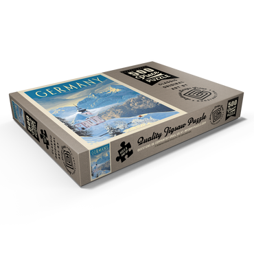 Darstellung des Puzzle Motivs Germany: Bavarian Alps, Vintage Poster 500 Puzzle Schachtel Ansicht1