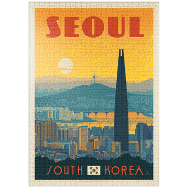 Darstellung des Puzzle Motivs puzzleplate South Korea: Seoul, Vintage Poster 1000 Puzzle