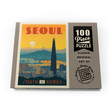 Darstellung des Puzzle Motivs South Korea: Seoul, Vintage Poster 100 Puzzle Schachtel Ansicht3