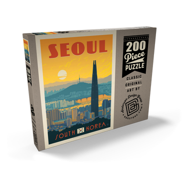 Darstellung des Puzzle Motivs South Korea: Seoul, Vintage Poster 200 Puzzle Schachtel Ansicht2