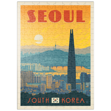 Darstellung des Puzzle Motivs puzzleplate South Korea: Seoul, Vintage Poster 200 Puzzle
