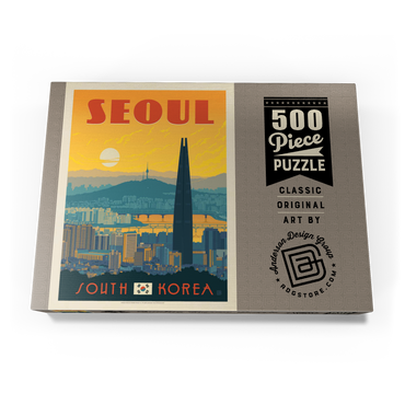 Darstellung des Puzzle Motivs South Korea: Seoul, Vintage Poster 500 Puzzle Schachtel Ansicht3