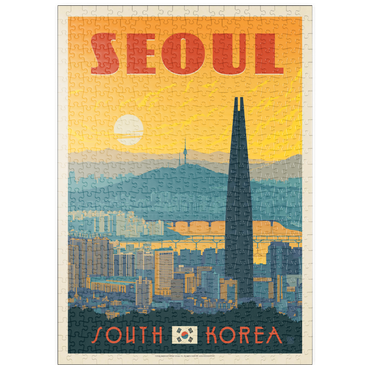 Darstellung des Puzzle Motivs puzzleplate South Korea: Seoul, Vintage Poster 500 Puzzle
