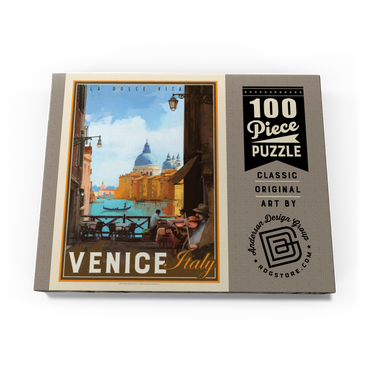 Darstellung des Puzzle Motivs Italy, Venice: La Dolce Vita, Vintage Poster 100 Puzzle Schachtel Ansicht3