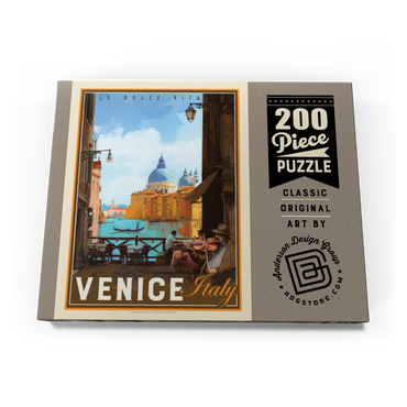 Darstellung des Puzzle Motivs Italy, Venice: La Dolce Vita, Vintage Poster 200 Puzzle Schachtel Ansicht3