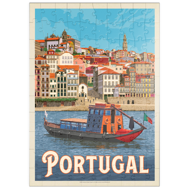 Darstellung des Puzzle Motivs puzzleplate Portugal: Porto District, Vintage Poster 100 Puzzle