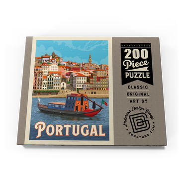 Darstellung des Puzzle Motivs Portugal: Porto District, Vintage Poster 200 Puzzle Schachtel Ansicht3