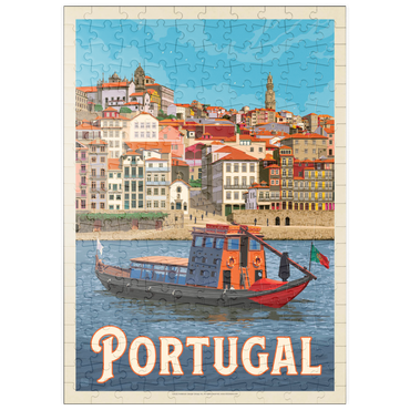 Darstellung des Puzzle Motivs puzzleplate Portugal: Porto District, Vintage Poster 200 Puzzle