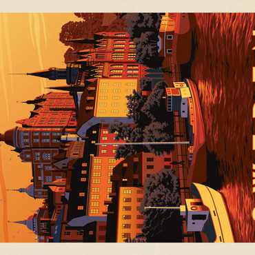 Darstellung des Puzzle Motivs Sweden: Stockholm, Vintage Poster 200 Puzzle 3D Modell