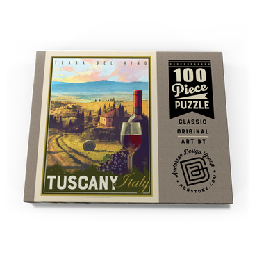 Darstellung des Puzzle Motivs Italy, Tuscany: Terra Del Vino, Vintage Poster 100 Puzzle Schachtel Ansicht3
