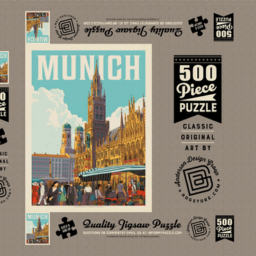 Darstellung des Puzzle Motivs Germany: Munich 500 Puzzle Schachtel 3D Modell