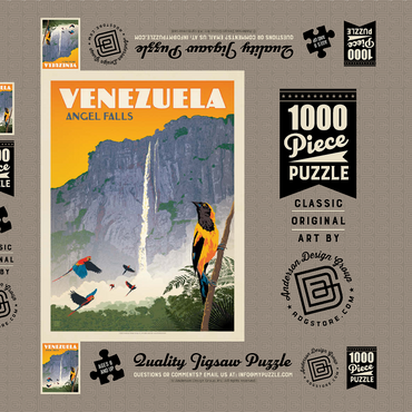 Darstellung des Puzzle Motivs Venezuela: Angel Falls 1000 Puzzle Schachtel 3D Modell