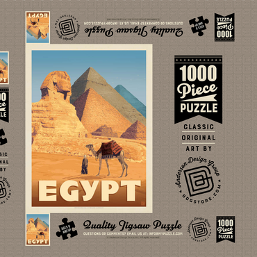 Darstellung des Puzzle Motivs Egypt: Pyramids and the Great Sphinx 1000 Puzzle Schachtel 3D Modell